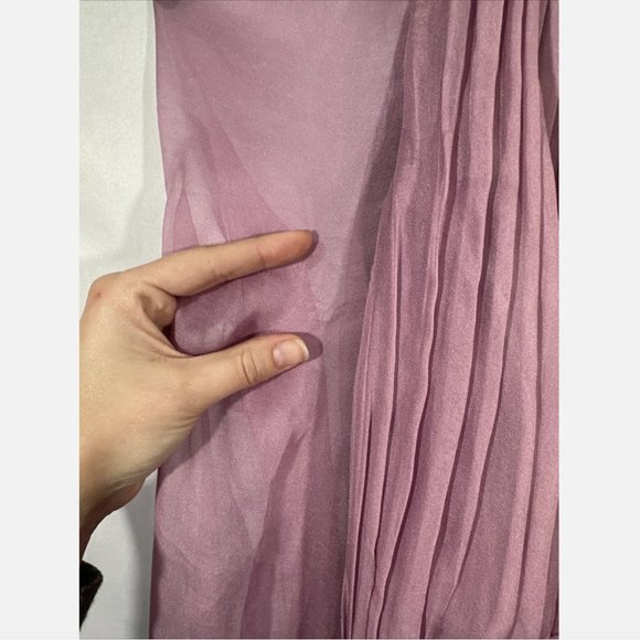 NWD Mac Duggal [ 10 ] Chiffon‎ Ruched Illusion Raglan Sleeve Ruffled Gown Q578 - Picture 10 of 16